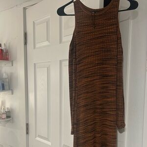 Zara Long Sleeve Brown Dress